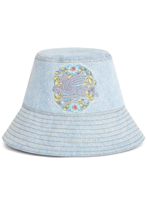 Etro Denim Bucket Hat With Embroidery