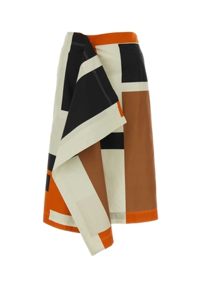 Fendi Multicolor Poplin Skirt