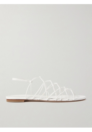 STAUD - Gio Knotted Elastic And Leather Sandals - White - IT36,IT36.5,IT37,IT37.5,IT38,IT38.5,IT39,IT39.5,IT40,IT41,IT42