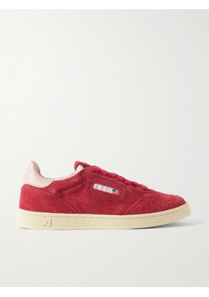 Autry - Flat Low Leather-trimmed Suede Sneakers - Red - IT35,IT36,IT37,IT38,IT39,IT40,IT41,IT42