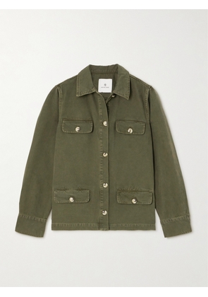 Anine Bing - Corey Herringbone Cotton Jacket - Green - x small,small,medium,large