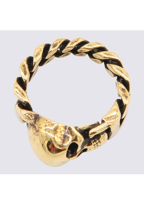 Alexander Mcqueen Gold-Tone Metal Skull Ring
