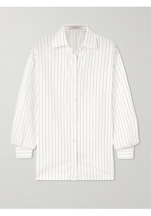Giuliva Heritage - Celia Pinstriped Cotton-poplin Shirt - White - IT36,IT38,IT40,IT42,IT44,IT46,IT48