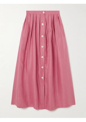 Giuliva Heritage - Pleated Linen Maxi Skirt - Pink - IT36,IT38,IT40,IT42,IT44