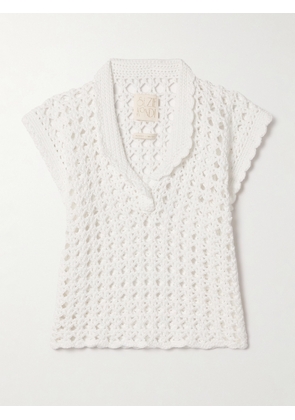 Suzie Kondi - Iris Crocheted Cotton Top - White - x small,small,medium,large,x large