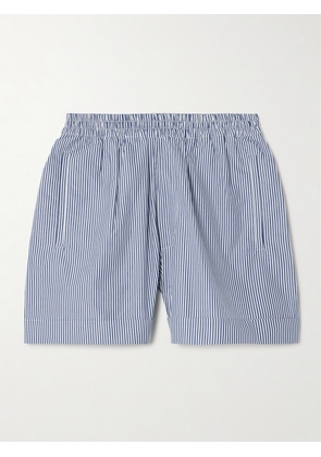 Suzie Kondi - Striped Cotton-poplin Shorts - Blue - x small,small,medium,large,x large