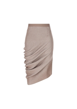 Fendi Asymmetric Draped Ribbed Skirt