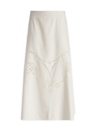 Chloé Embroidered High-Waisted Midi Skirt
