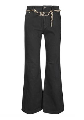 Logo Chain-Belt Flared Jeans Michael Kors