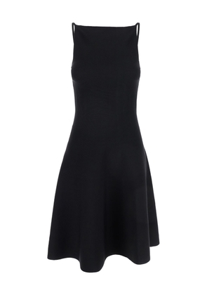 Semicouture Mini Black Dress With Open Back In Viscose Blend Woman
