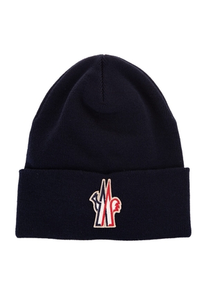 Moncler Grenoble Navy Blue Pure Wool Hat