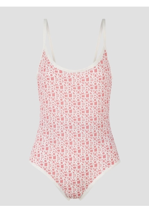 Moncler Pink Logoed One-Piece Swimsuit