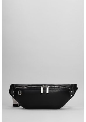 Rick Owens Geo Bumbag Waist Bag In Black Leather