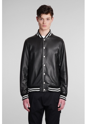 Low Brand Bomber In Black Leather