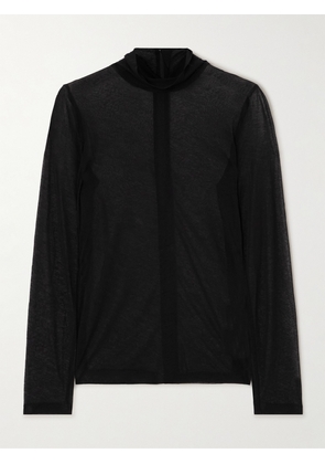 Helmut Lang - Cotton-jersey Turtleneck Top - Black - small,medium,large,x large