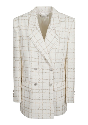 Alessandra Rich Oversized Sequin Checked Tweed Jacket