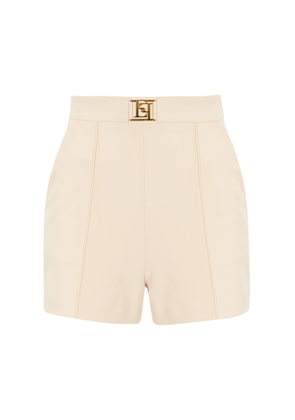 Elisabetta Franchi Crepe Shorts With Gold Plate