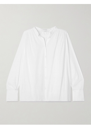 Another Tomorrow - + Net Sustain Gathered Organic Cotton-voile Shirt - White - IT36,IT38,IT40,IT42,IT44,IT46,IT48,IT50