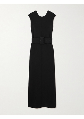 Another Tomorrow - Belted Crepe Midi Dress - Black - IT36,IT38,IT40,IT42,IT44,IT46,IT48