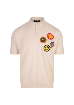 Barrow Dove Knitted Polo Shirt With Crochet Applications