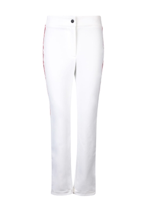 Moncler Grenoble White Trousers With Embroidered Side Bands