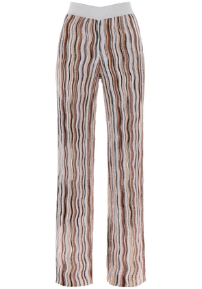 Missoni Sequined Knit Pants With Wavy Motif