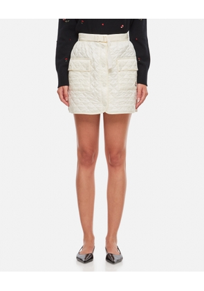 Moncler Quilted Shiny Nylon Miniskirt