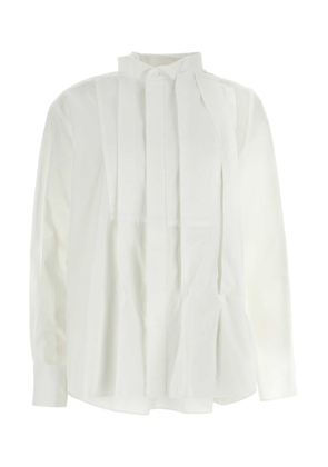 Sacai White Polyester Blend Chiffon Mix Cotton Poplin Shirt