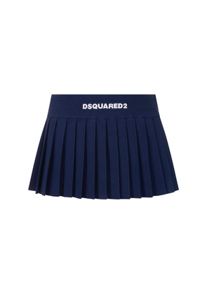 Dsquared2 Blue Pleated Mini Skirt