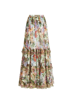 Etro Multicolour Silk Long Skirt