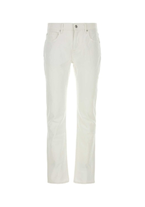 7 For All Mankind White Stretch Denim The Straight Jeans
