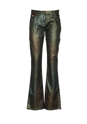 Alberta Ferretti Metallic Buttoned Jeans