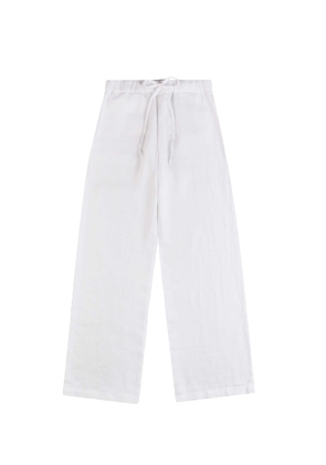 Fay White High-Waisted Trousers