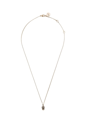 Alexander Mcqueen Gold Skull Necklace With Pavé