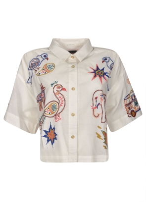 Mother Cropped Embroidered Shirt