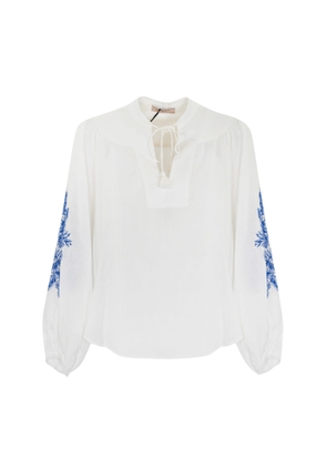 Twinset Linen Blouse With Embroidery