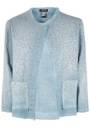 Avant Toi Round Neck Micro Mat Stitch Jacket With Studs And Strass