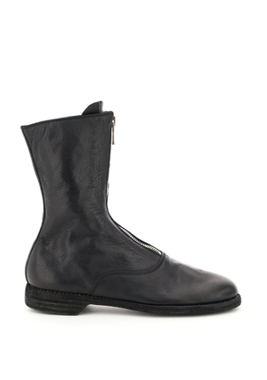 Guidi Front Zip Leather Ankle Boots