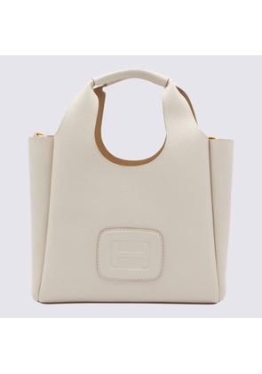 Hogan White Leather Top Handle Bag