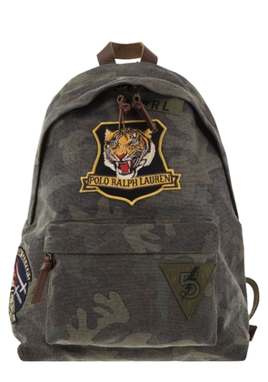 Polo Ralph Lauren Camouflage Canvas Backpack With Tiger