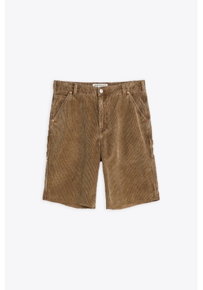 Our Legacy Joiner Short Light Brown Corduroy Work Shorts With Spray Paint - Joiner Short