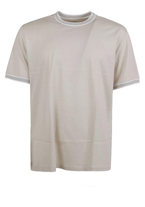Eleventy Striped-Tipping Crewneck T-Shirt
