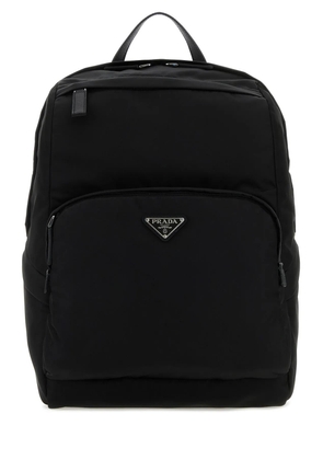 Prada Black Re-Nylon And Leather Backpack