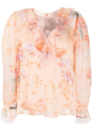 TWINSET ruffled floral-print blouse - Orange
