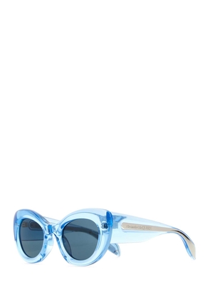 Alexander Mcqueen Light-Blue Acetate The Curve Sunglasses