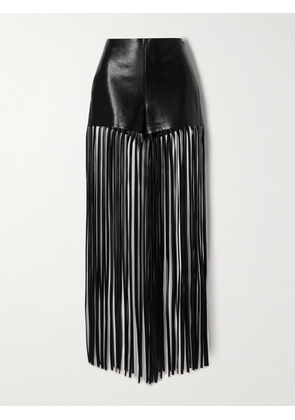 Nanushka - Amalee Fringed Leather Shorts - Black - xx small,x small,small,medium,large