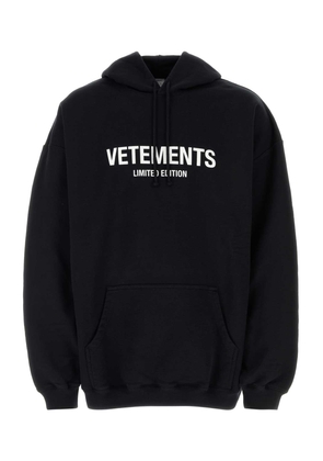 Vetements Black Cotton Blend Oversize Sweatshirt