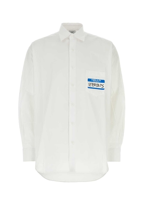 Vetements White Poplin Oversize Shirt