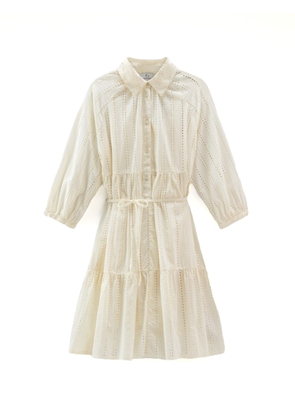 Woolrich White Sangallo Long-Sleeved Dress