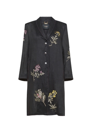 Seventy Hand-Embroidered Pure Linen Duster Coat